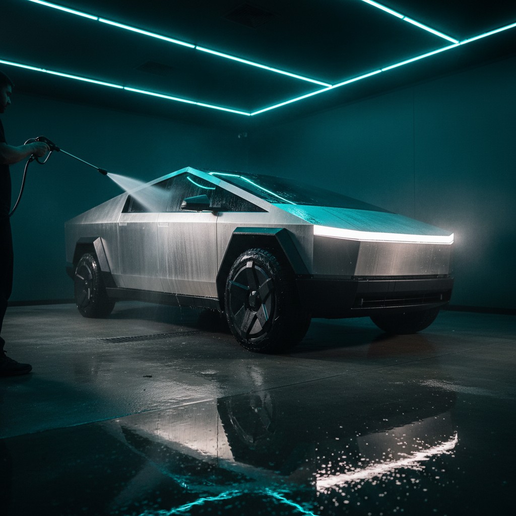 CyberWash — inspirado en el Tesla Cybertruck